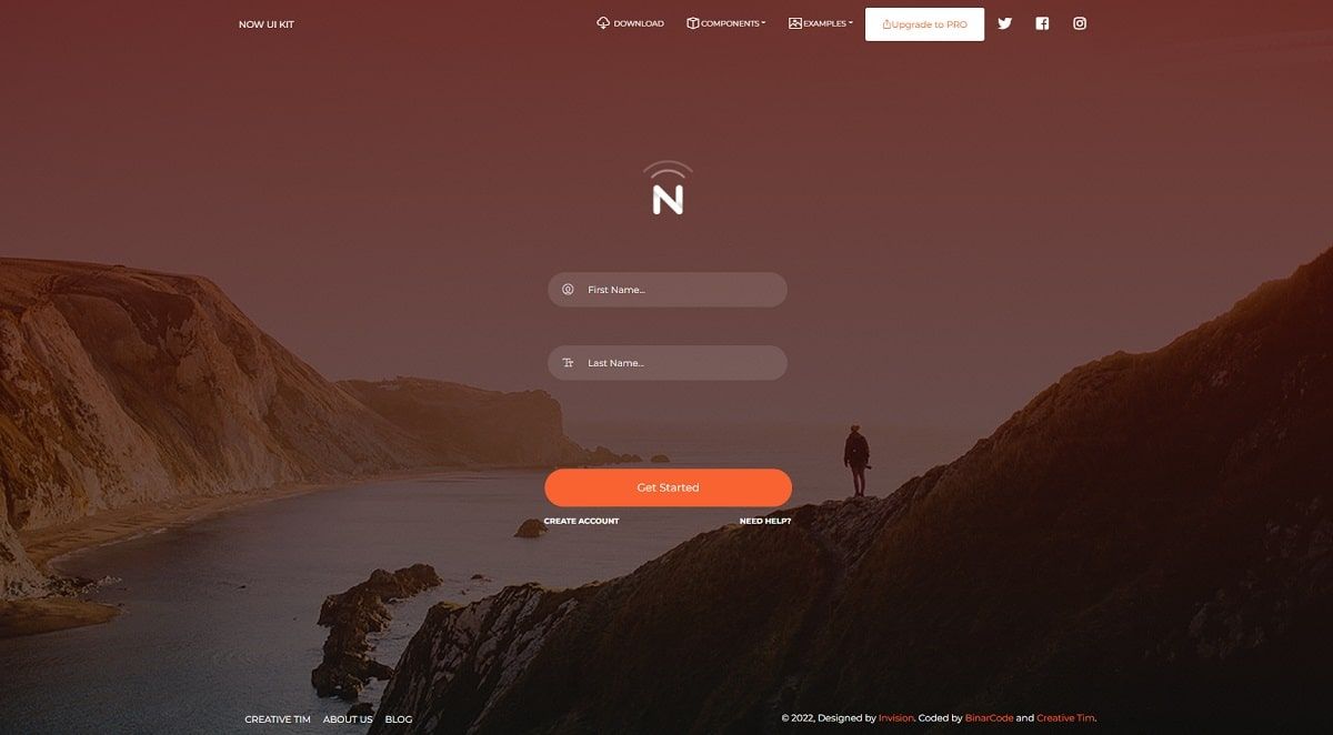 Vue Now UI Kit (Open-Source) - Login Page