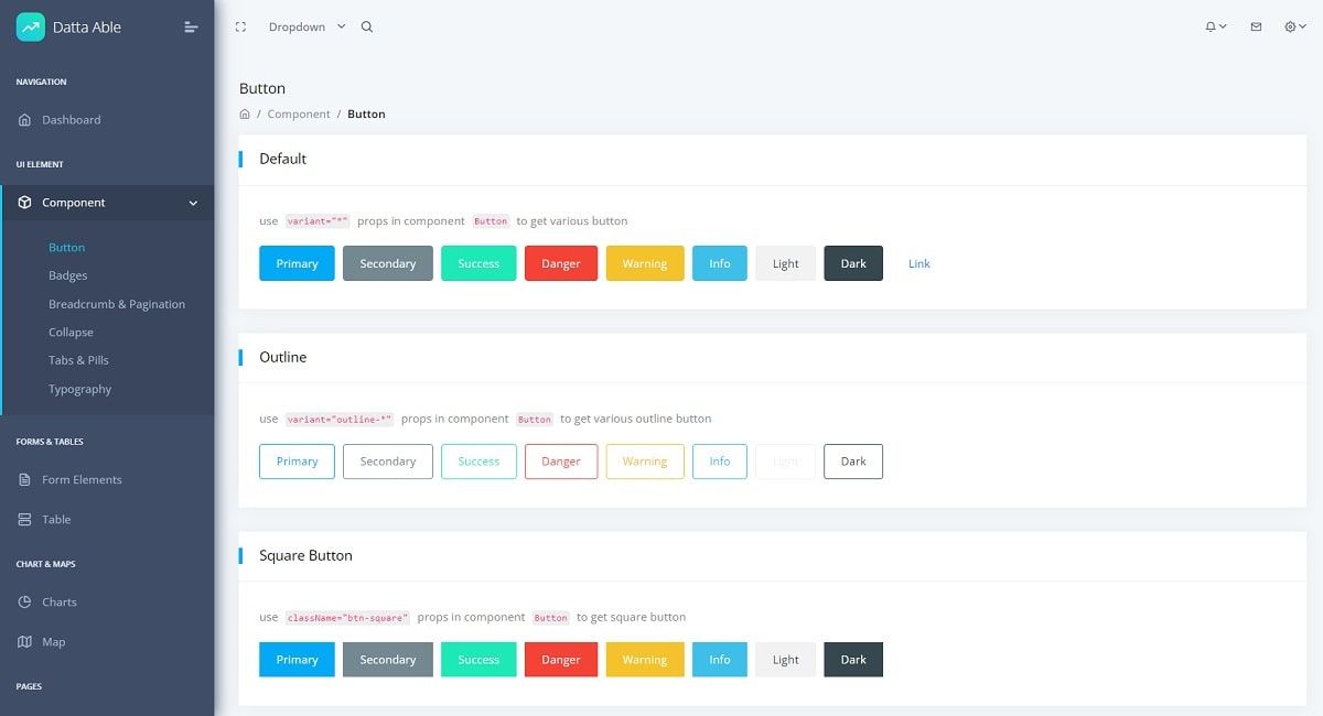 Datta Able React - UI Components